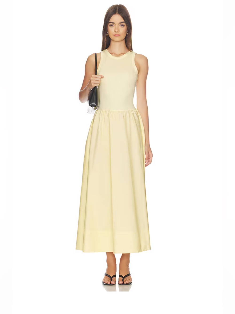 Polo Ralph Lauren Crew Neck Sleeveless Fit And Flare Dress in Bird Yellow, Small